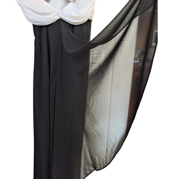 Cache (Vintage?) Strapless Column Gown Black and White Formal 8 - Picture 7 of 13